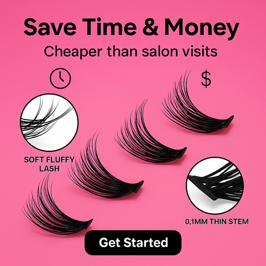 DIY Lashes Extension Kit Individual Lashes Clusters Faux Mink Eyelash Extension Mix Set with Lash Bond and Seal Makeup