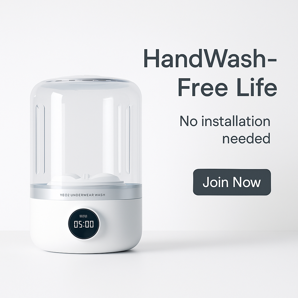 Portable Wireless Mini Washing Machine for Underwear and Socks - 1L Dehydrating Laundry Bucket