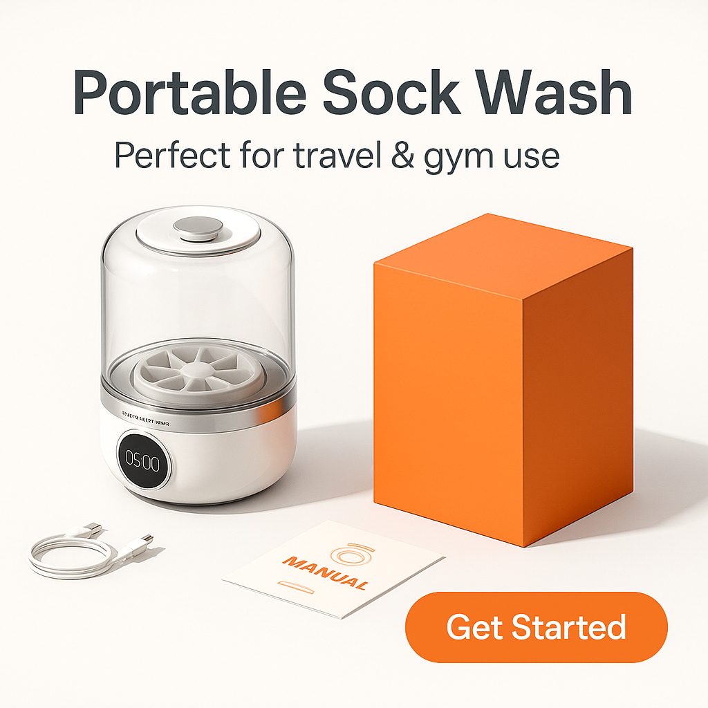 Portable Wireless Mini Washing Machine for Underwear and Socks - 1L Dehydrating Laundry Bucket