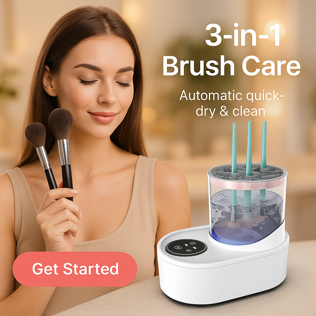 3-in-1 USB Electric Makeup Brush Cleaner & Quick-Dryer - Effortless Cleaning and Drying Tool