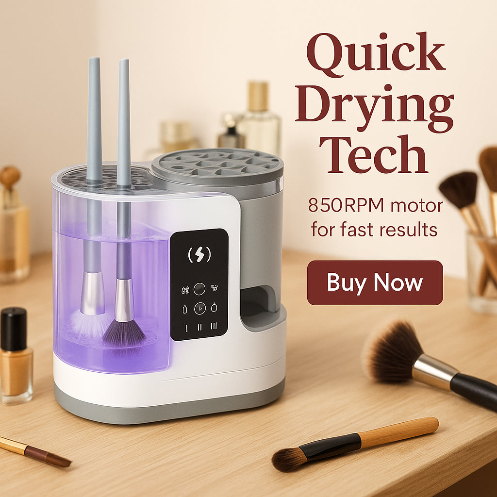 3-in-1 USB Electric Makeup Brush Cleaner & Quick-Dryer - Effortless Cleaning and Drying Tool