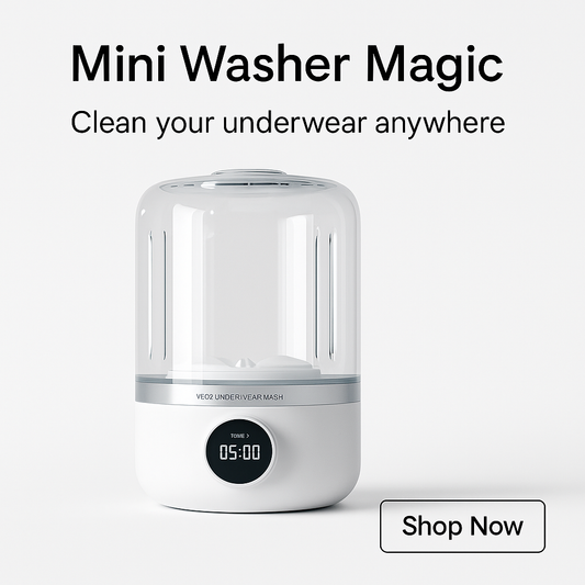 Portable Wireless Mini Washing Machine for Underwear and Socks - 1L Dehydrating Laundry Bucket