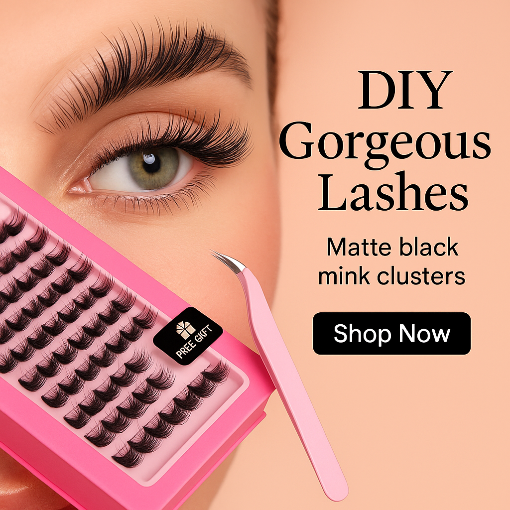 DIY Lashes Extension Kit Individual Lashes Clusters Faux Mink Eyelash Extension Mix Set with Lash Bond and Seal Makeup