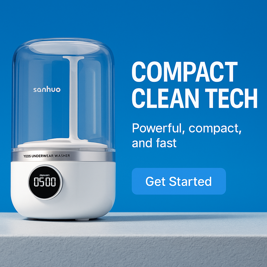 Portable Wireless Mini Washing Machine for Underwear and Socks - 1L Dehydrating Laundry Bucket