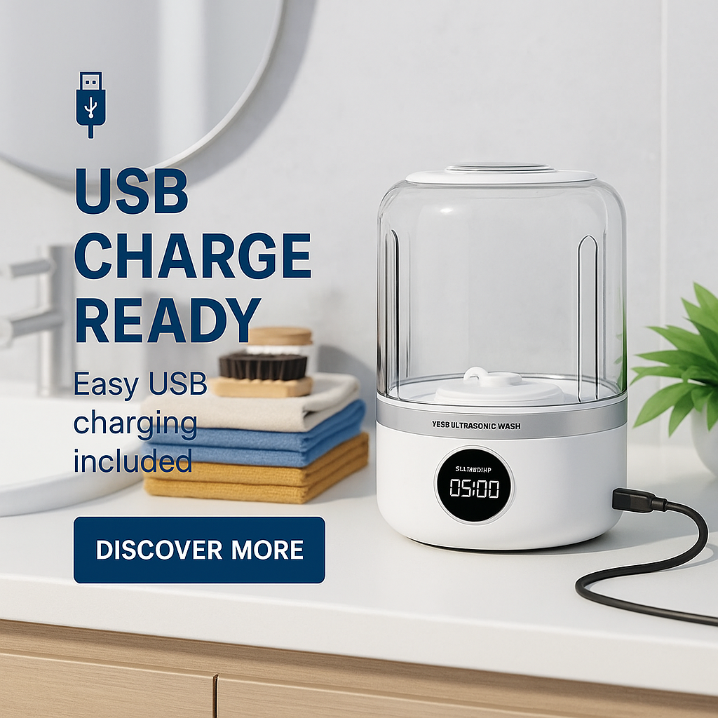 Portable Wireless Mini Washing Machine for Underwear and Socks - 1L Dehydrating Laundry Bucket